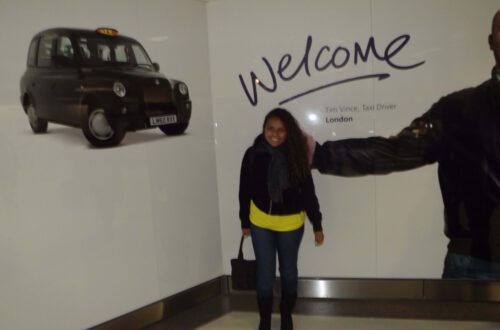 foto bem-vinda no aeroporto na chegada em londres